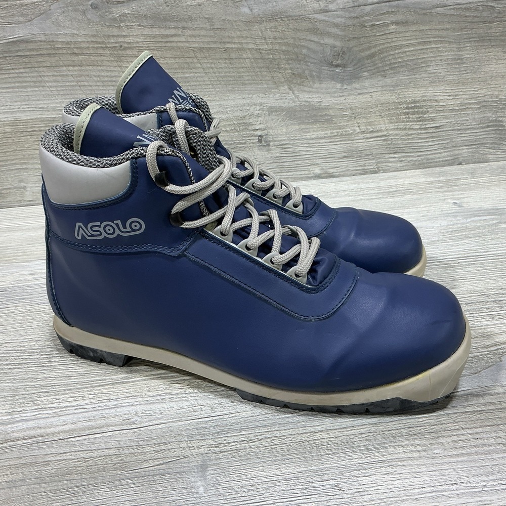 ASOLO Mens Back Country Ski Boots NNN 620 Blue Size 11 Made In Italy RARE VTG